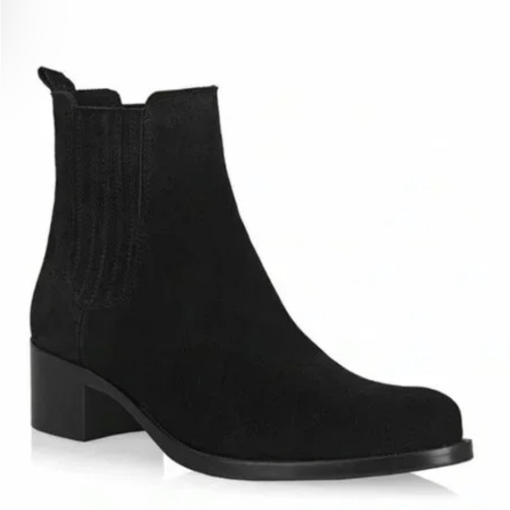 $600 La Canadienne Princeton Waterproof Oiled Suede BOOTIE BLACK 7.5